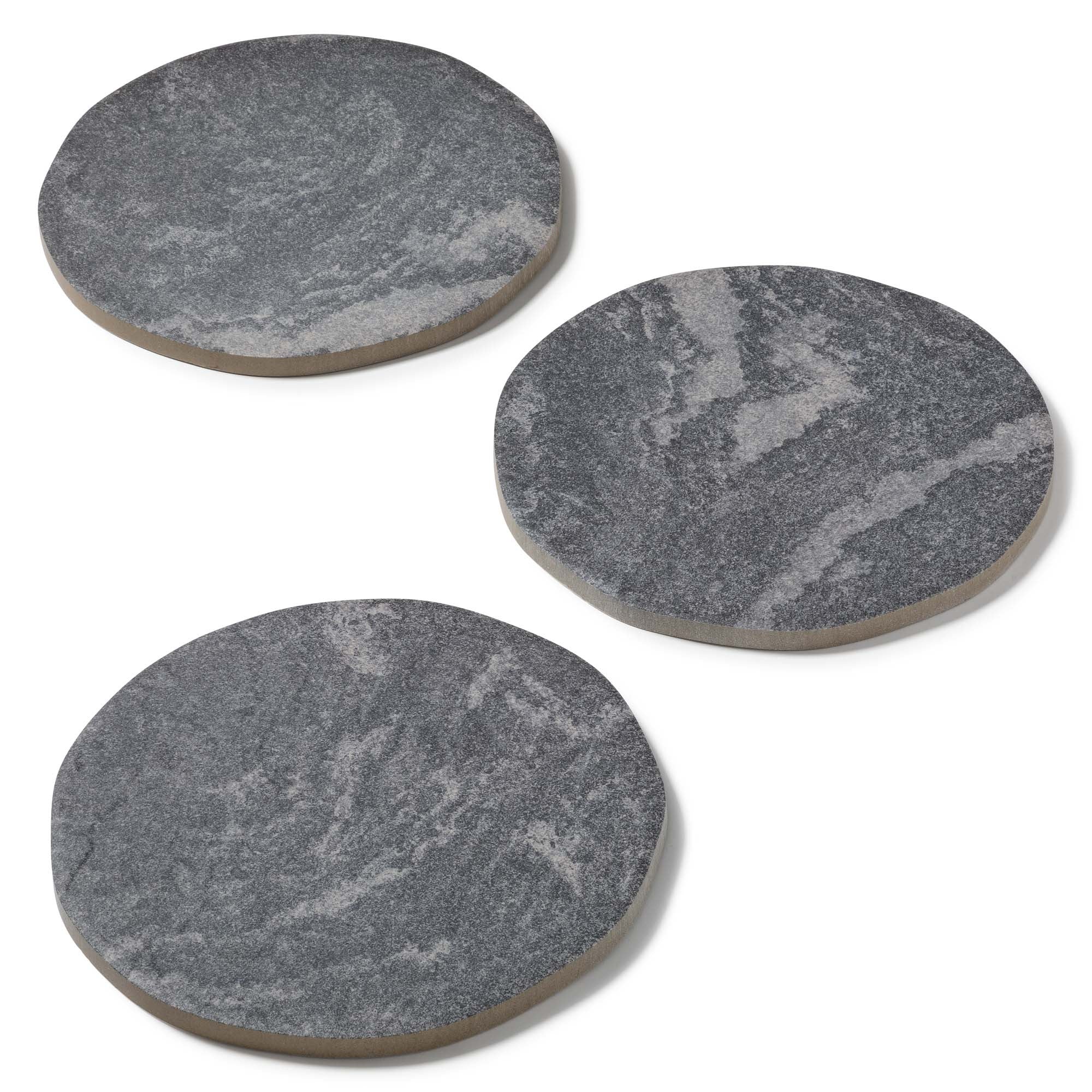 Pas japonais Rond Grès cérame effet Pierre Grise D.37.5x2 cm