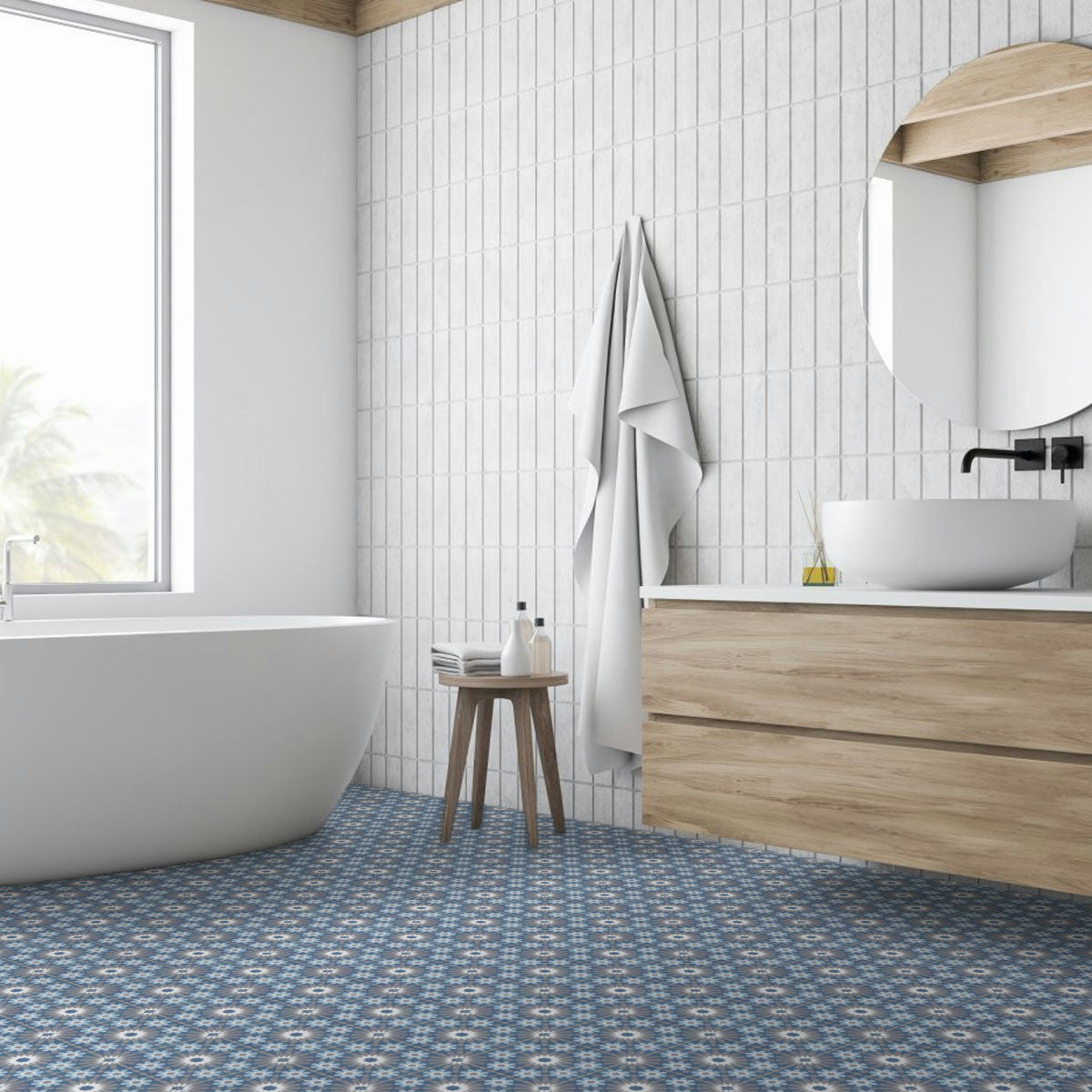 Carrelage effet Carreau ciment Avia 20x20x1,1 cm Cemira - Sol et mur intérieur