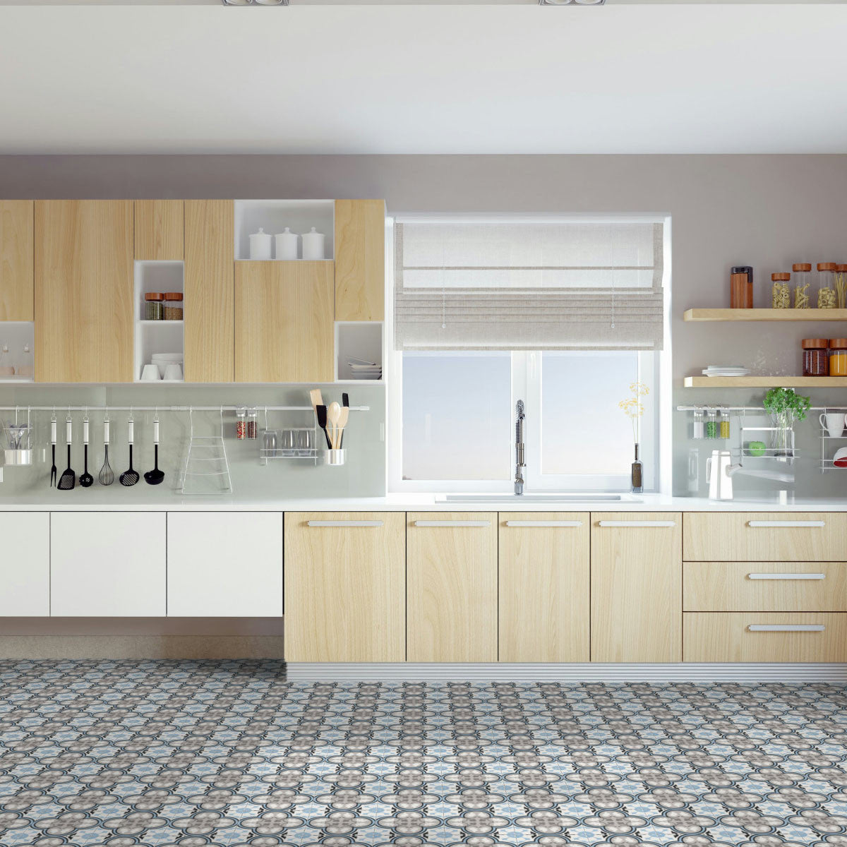 Carrelage effet Carreau ciment Berga 20x20x1,1 cm Cemira - Sol et mur intérieur