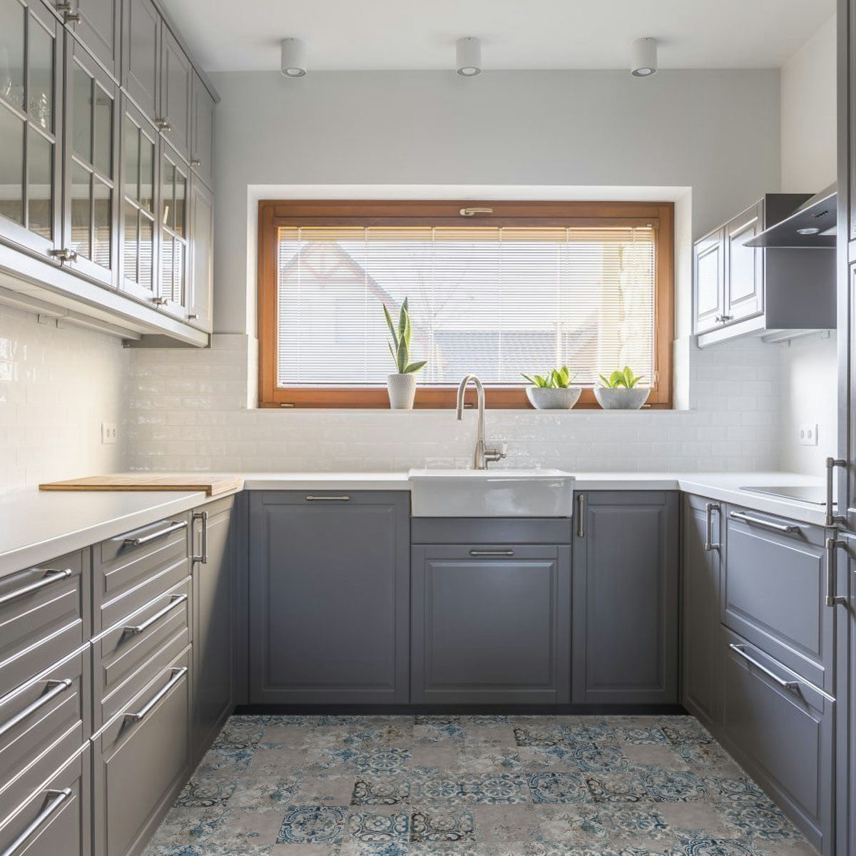 Carrelage effet Carreau ciment Figols 20x20x1,1 cm Cemira - Sol et mur intérieur