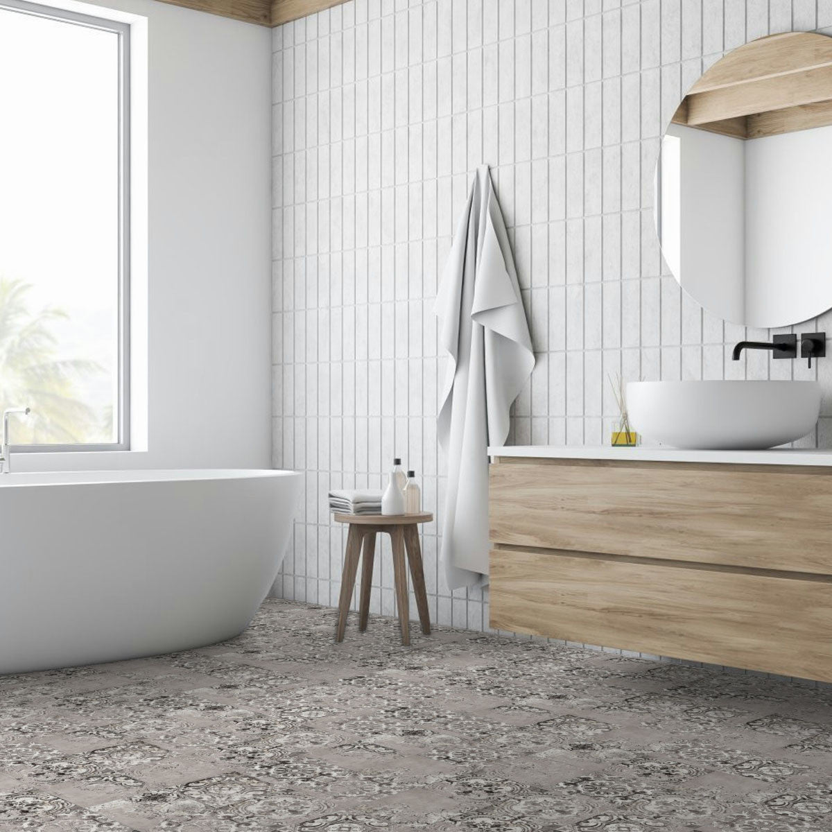 Carrelage effet Carreau ciment Manresa 20x20x1,1 cm Cemira - Sol et mur intérieur