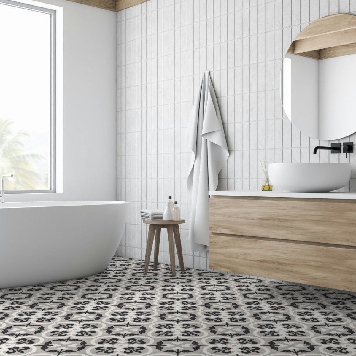 Carrelage effet Carreau ciment Orista 20x20x1,1 cm Cemira - Sol et mur intérieur