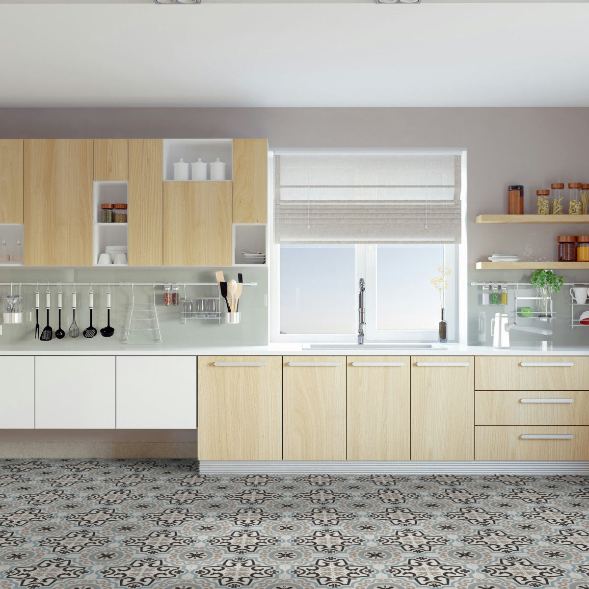 Carrelage effet Carreau ciment Sagas 20x20x1,1 cm Cemira - Sol et mur intérieur