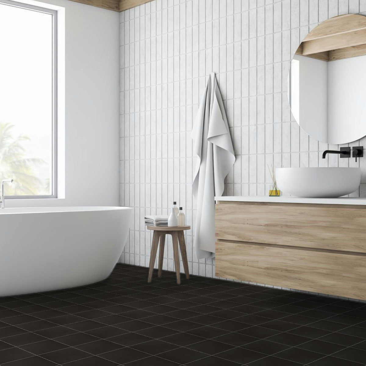 Carrelage effet Carreau ciment Anthracite 20x20x1,1 cm Cemira - Sol et mur intérieur