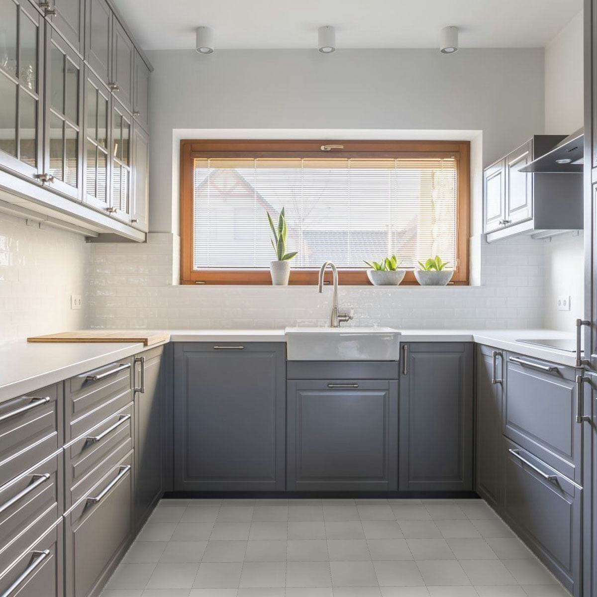 Carrelage effet Carreau ciment Blanc Cassé 20x20x1,1 cm Cemira - Sol et mur intérieur