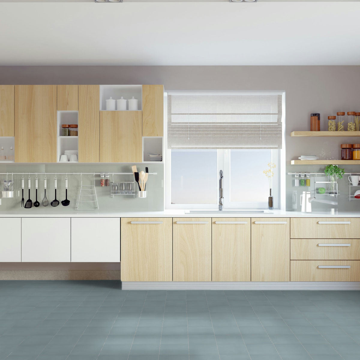 Carrelage effet Carreau ciment Bleu 20x20x1,1 cm Cemira - Sol et mur intérieur