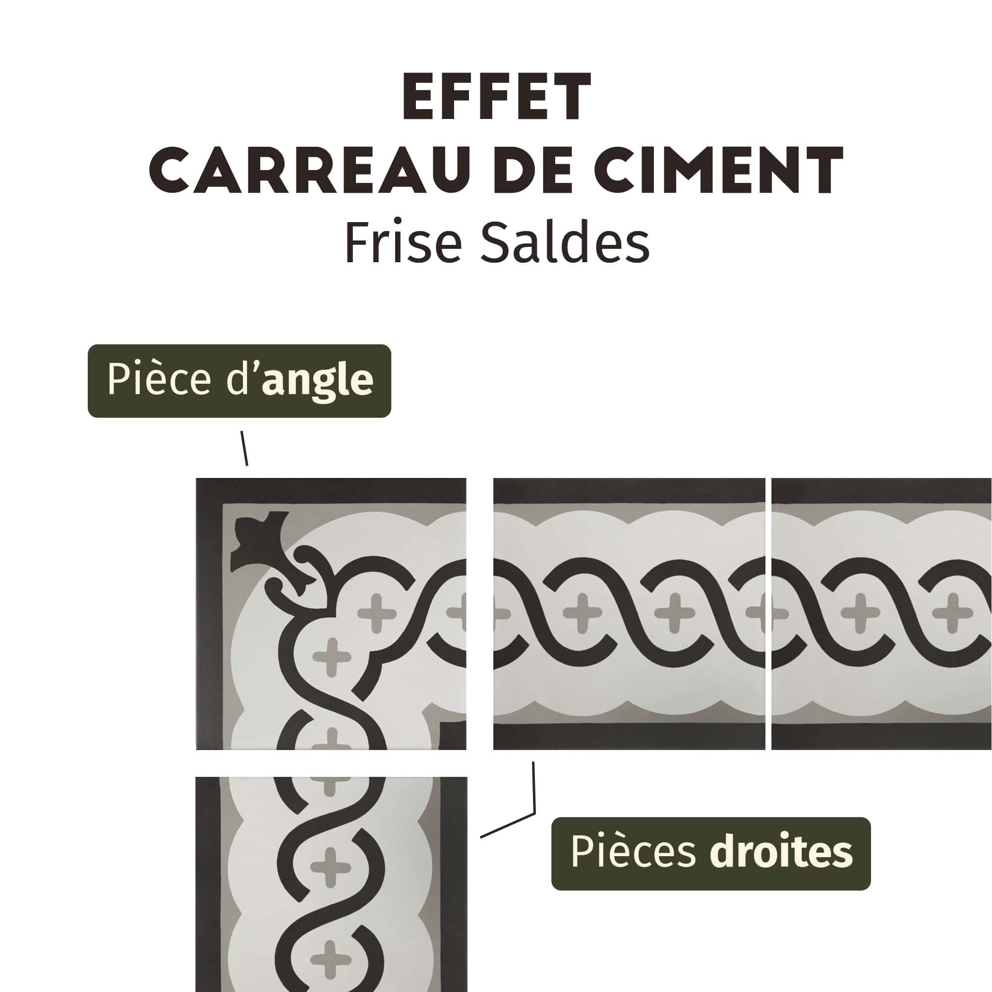 Carrelage effet Carreau ciment Saldes (angle) 20x20x1,1 cm Cemira - Sol et mur intérieur