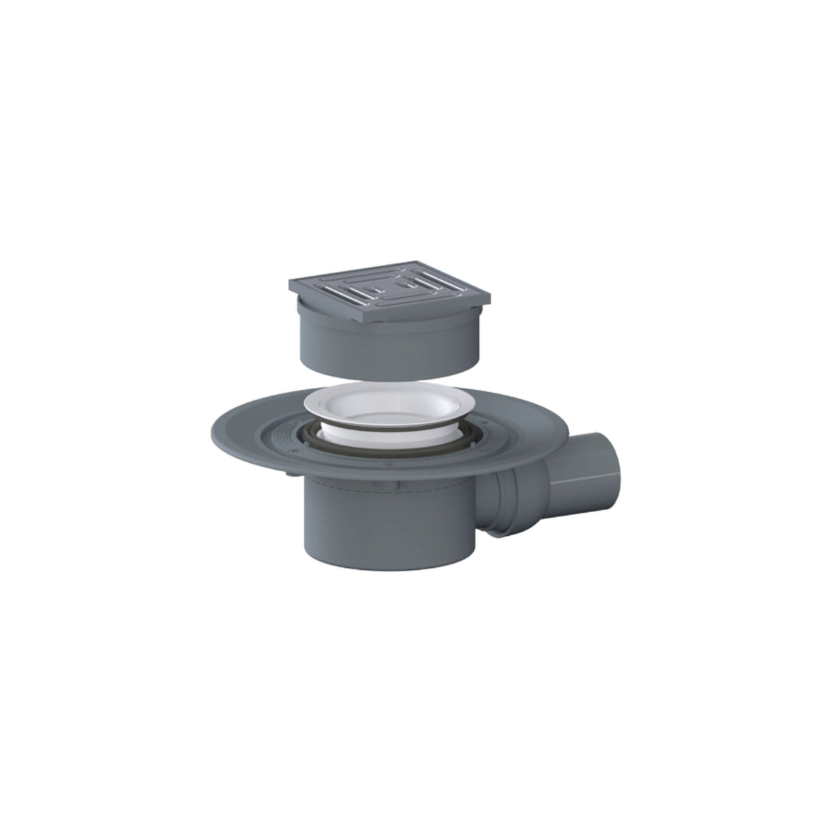 Siphon à sortie horizontale pour receveur prêt à carreler – Écoulement en un point - Sopro