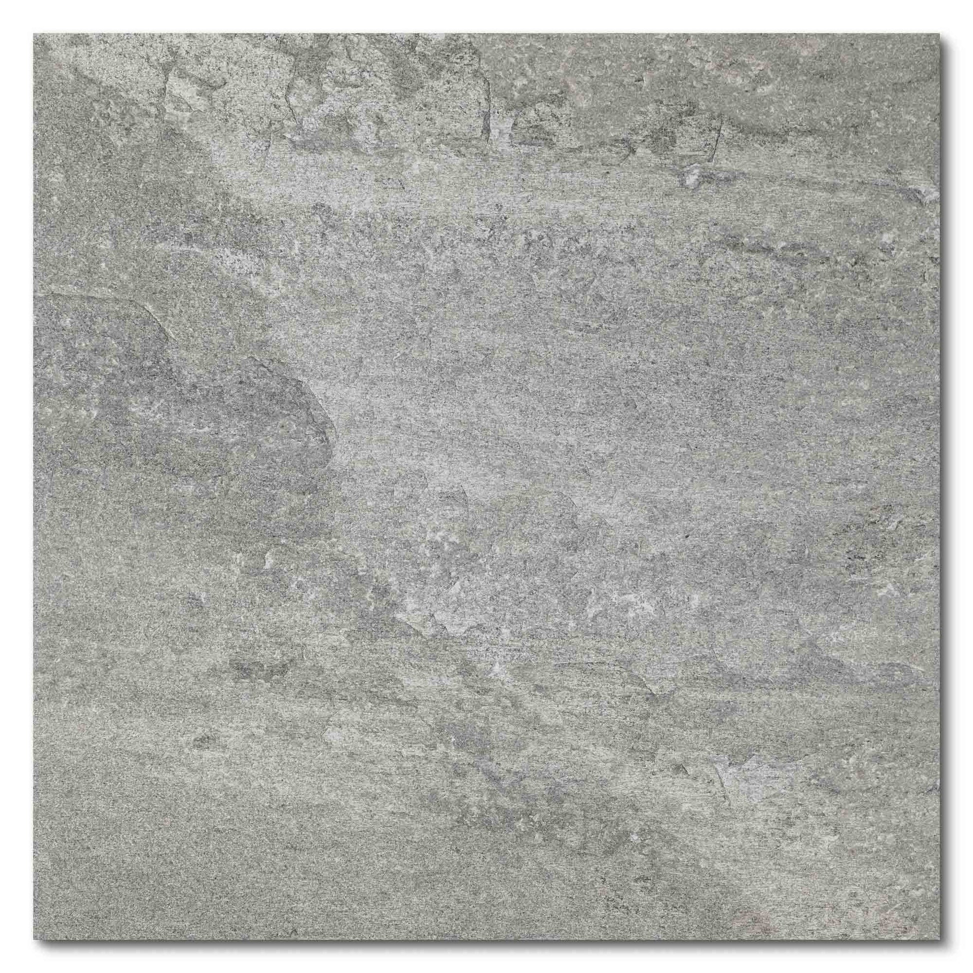 Carrelage effet Pierre Gris Quartz 60x60x2 cm Pietra - Sol extérieur