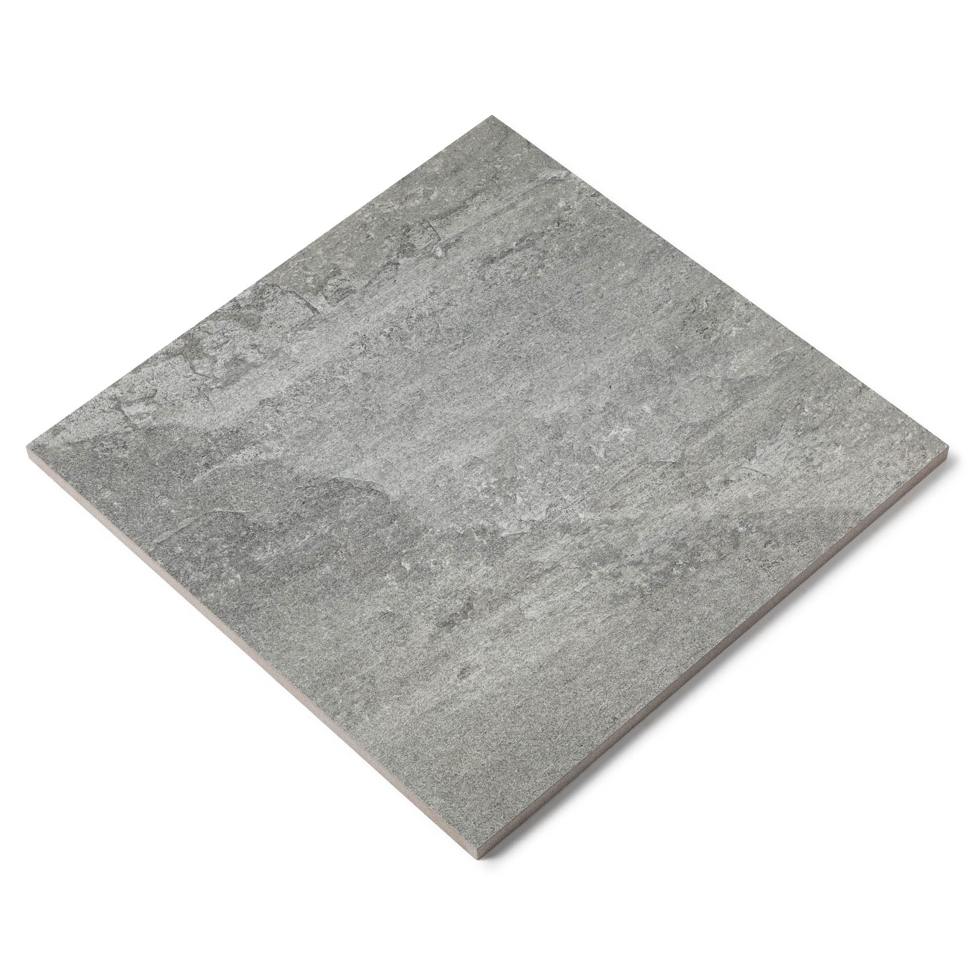 Carrelage effet Pierre Gris Quartz 60x60x2 cm Pietra - Sol extérieur