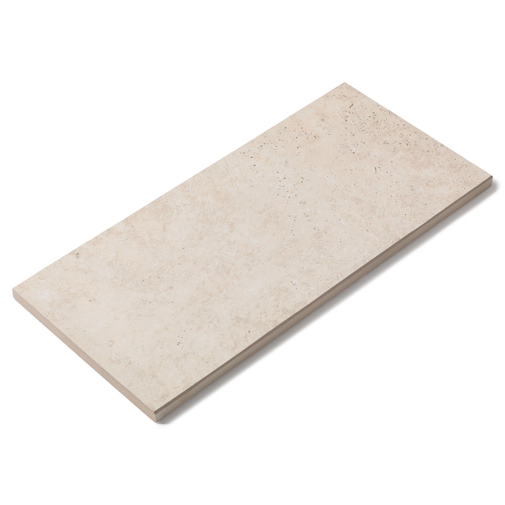 Margelle de piscine effet Travertin Beige 60x28x2 cm Bord Droit Pietra