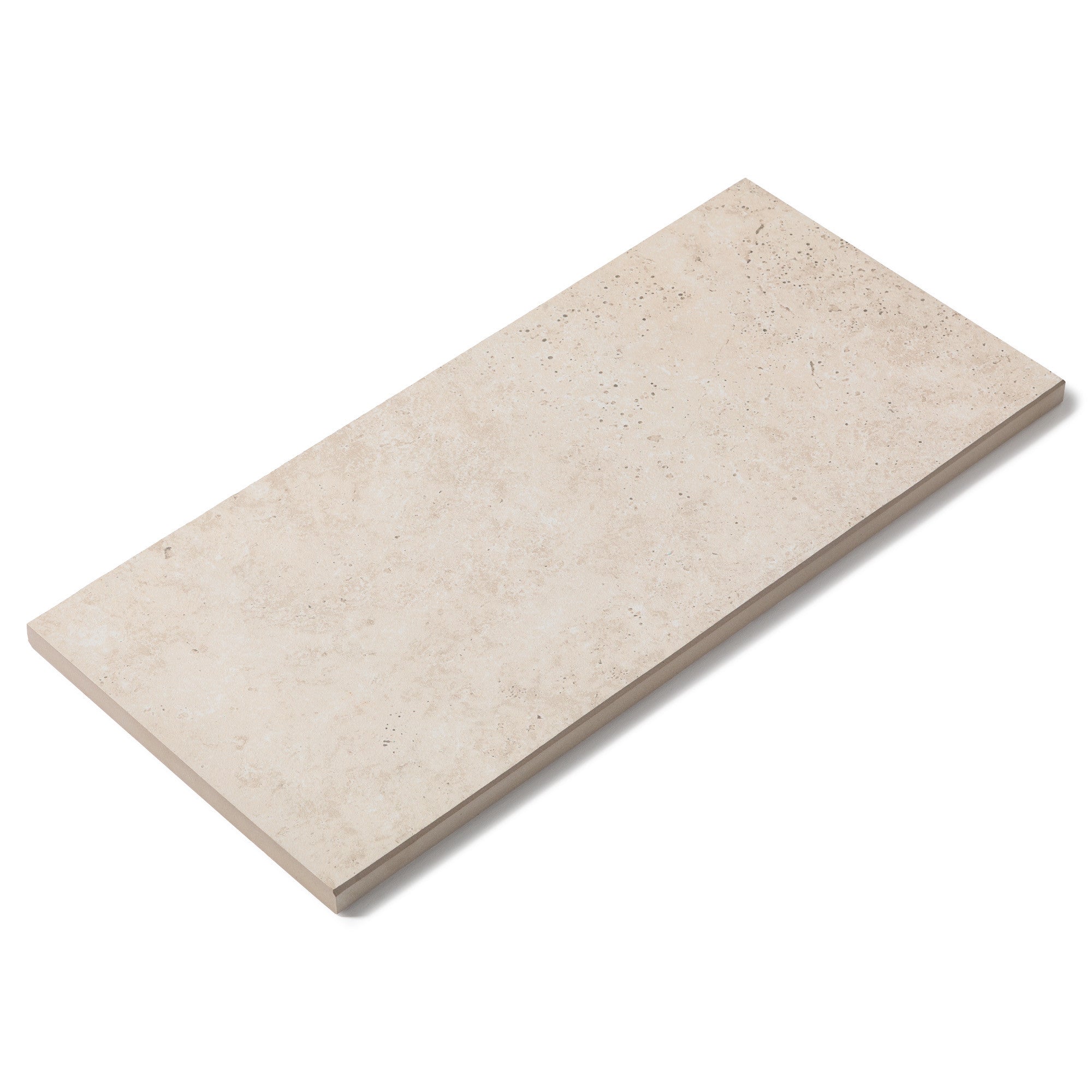 Margelle de piscine effet Travertin Beige 60x28x2 cm Bord Droit Pietra
