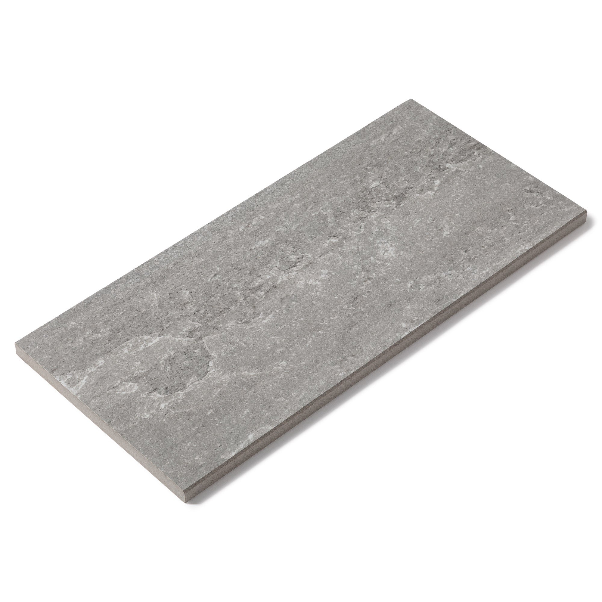 Margelle de piscine effet Pierre Gris Quartz 60x28x2 cm Bord Droit Pietra
