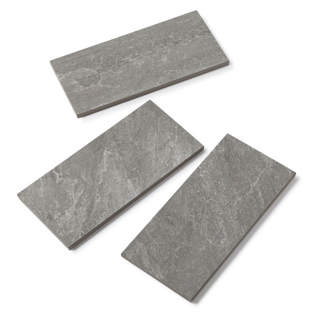 Margelle de piscine effet Pierre Gris Quartz 60x28x2 cm Bord Droit Pietra