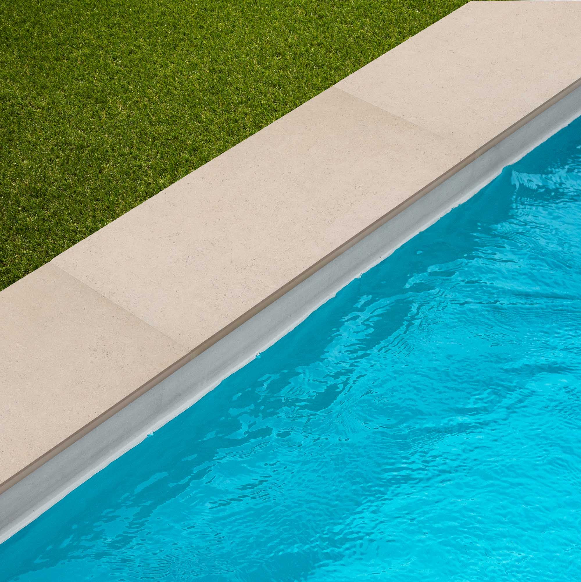 Margelle de piscine effet Pierre Sinaï Beige 60x28x2 cm Bord Droit Pietra