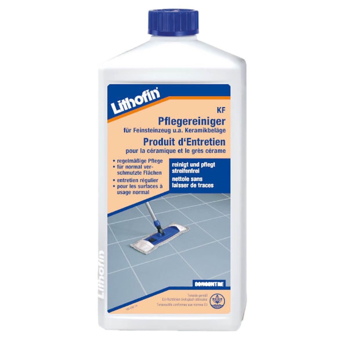 Lithofin Kf Produit d'Entretien 1 L - Nettoyant quotidien pour sols en carrelage céramique