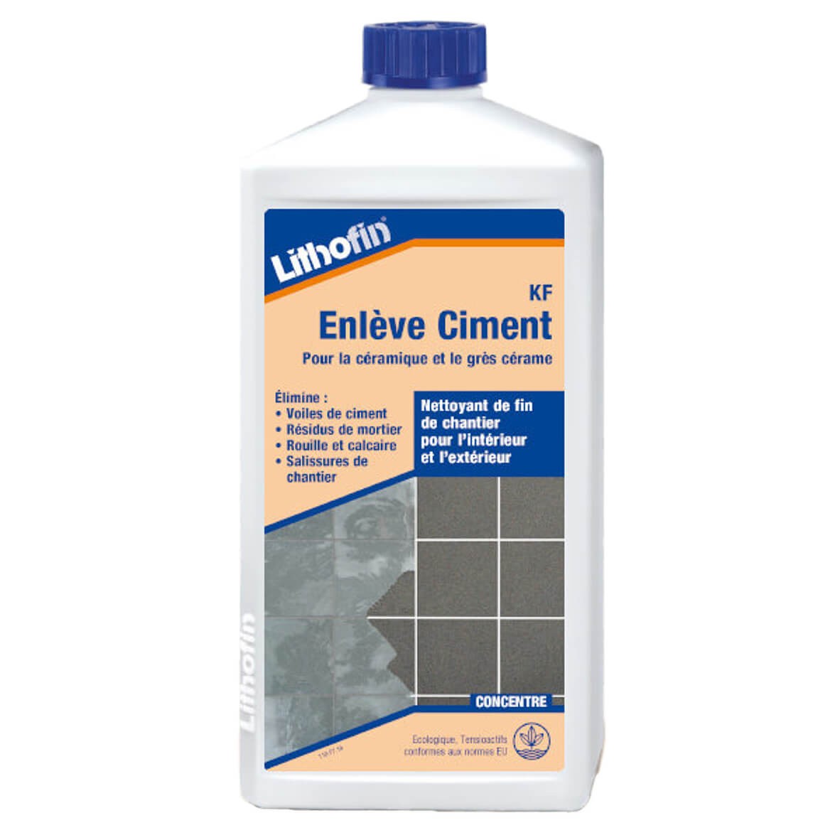 Lithofin Kf Enlève Ciment 1 L - Nettoyant carrelage céramique fin de chantier