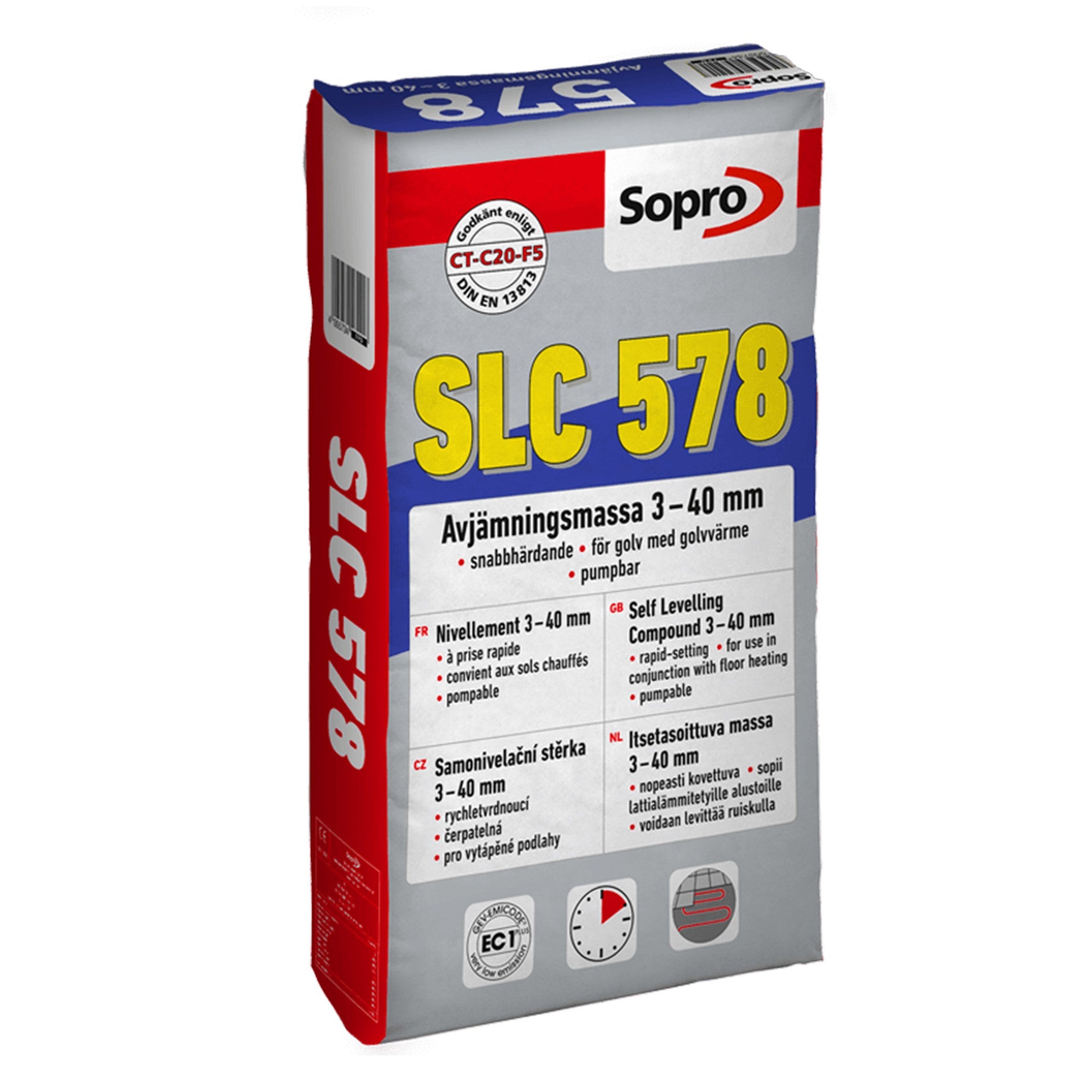 Ragréage autonivelant pour sol intérieur 3 à 40 mm - Sopro SLC 578 - 25 kg