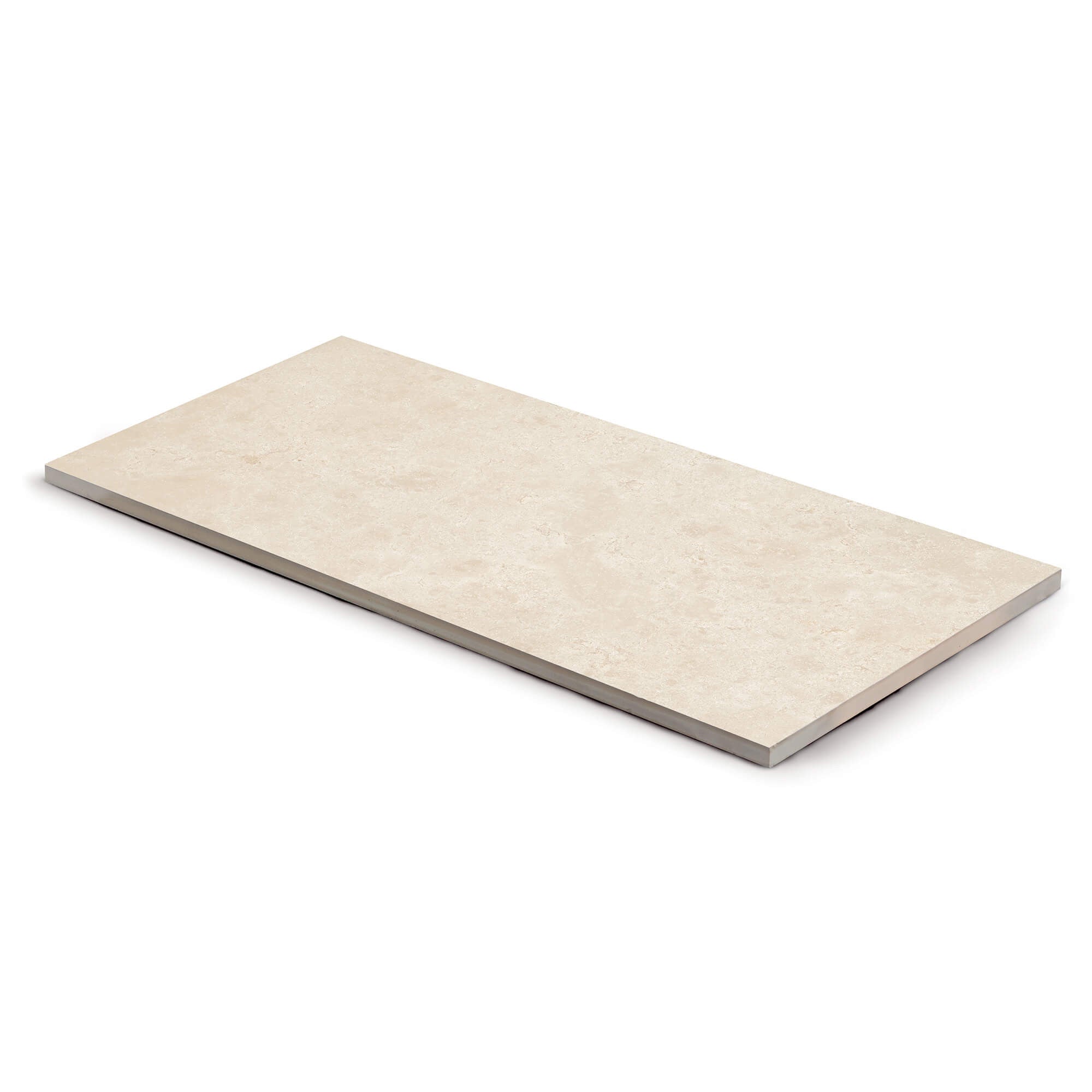 Pas japonais Rectangle Grès cérame effet Pierre Beige Brescia 80x40x2 cm