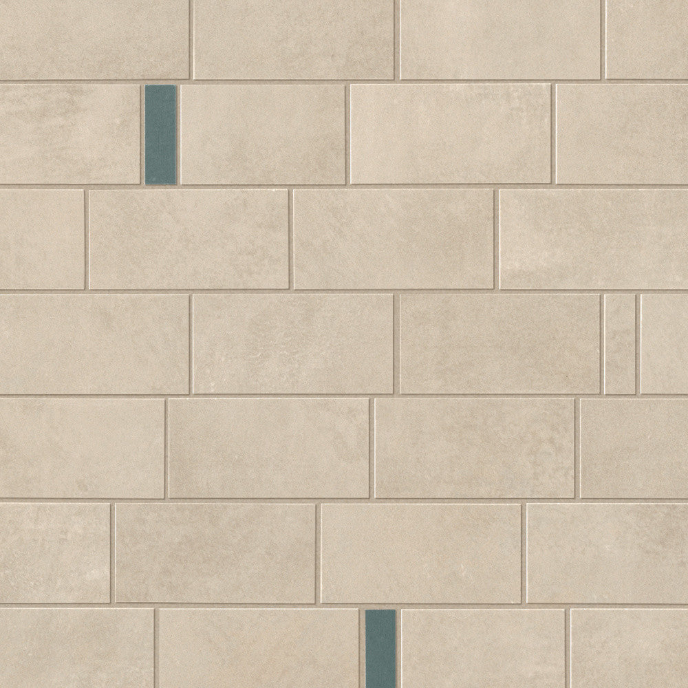 Mosaïque effet Béton Beige Crème Brick 33,3x29,7x0,85 cm Mat Vetrano - Mur intérieur