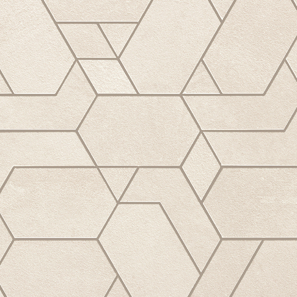 Mosaïque effet Béton Beige Ivoire Mix 33,5x31x0,9 cm Mat Vetrano - Mur intérieur