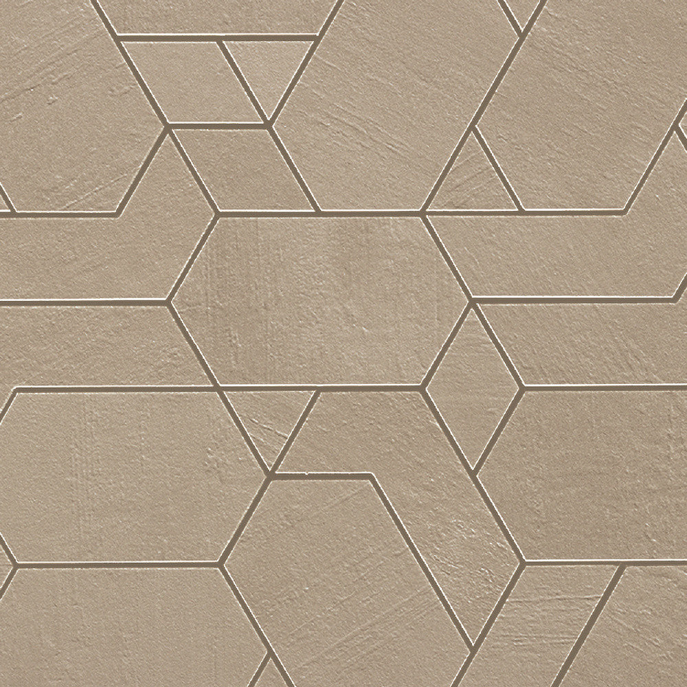 Mosaïque effet Béton Beige Terre Mix 33,5x31x0,9 cm Mat Vetrano - Mur intérieur