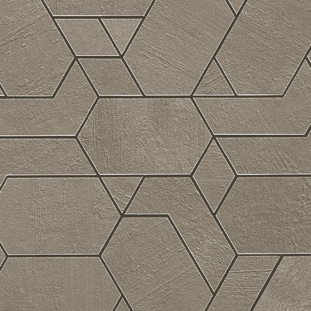 Mosaïque effet Béton Gris Terre Mix 33,5x31x0,9 cm Mat Vetrano - Mur intérieur