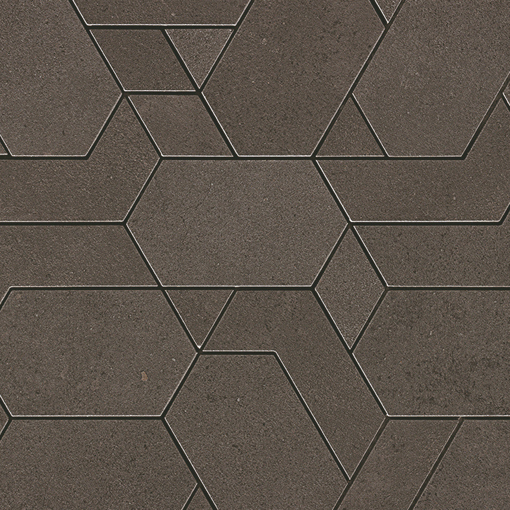 Mosaïque effet Béton Brun Cuir Mix 33,5x31x0,9 cm Mat Vetrano - Mur intérieur