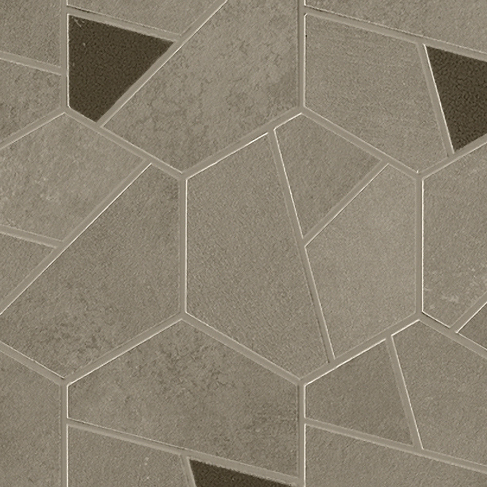 Mosaïque effet Béton Gris Terre Hexa Nero 28,5x25x0,9 cm Mat Vetrano - Mur intérieur