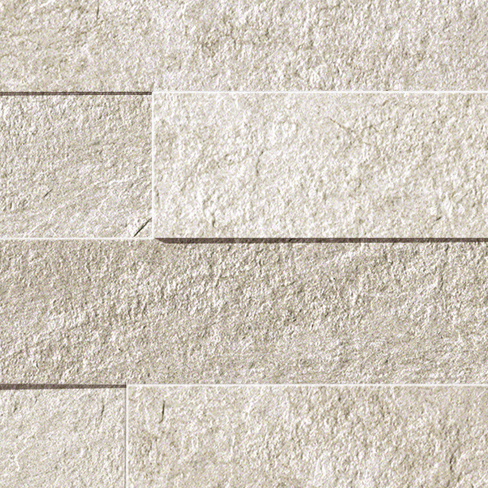 Parement carrelage effet Pierre 3D Quartzite Gris Crème 59x29x0,95 cm Teravio