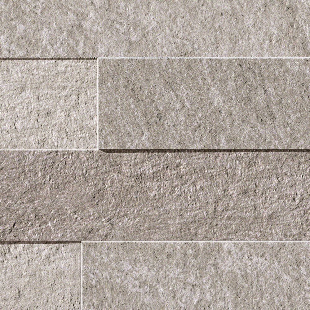 Parement carrelage effet Pierre 3D Quartzite Gris Silver 59x29x0,95 cm Teravio