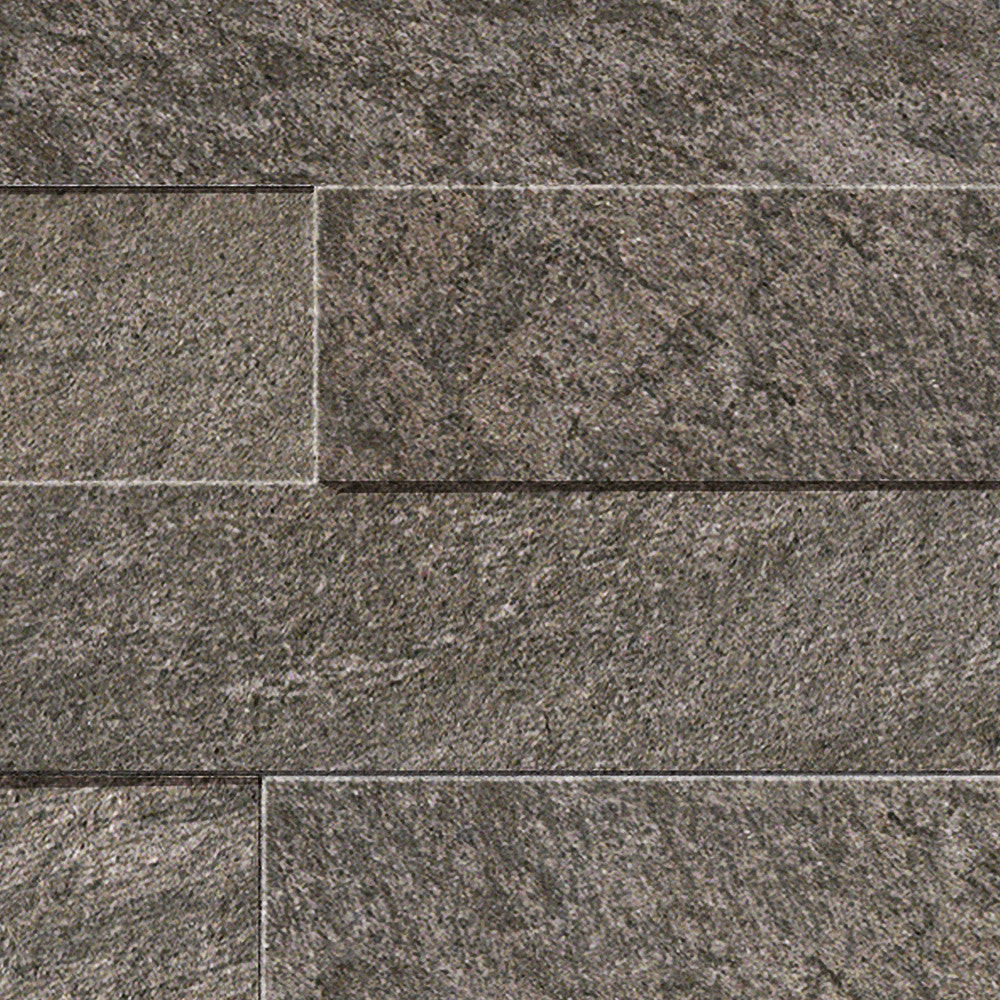 Parement carrelage effet Pierre 3D Quartzite Gris Argile 59x29x0,95 cm Teravio