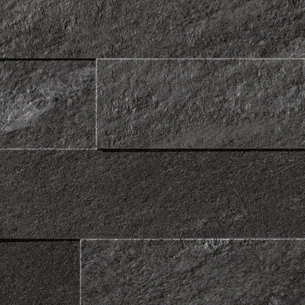 Parement carrelage effet Pierre 3D Quartzite Gris Dark  59x29x0,95 cm Teravio
