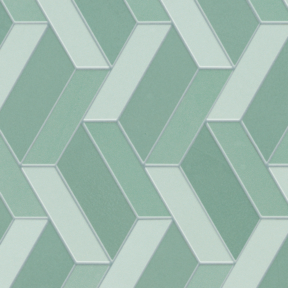 Mosaïque effet Enduit Vert Argile Wave 32,4x30,6x0,85 cm Mat Calviro - Mur intérieur