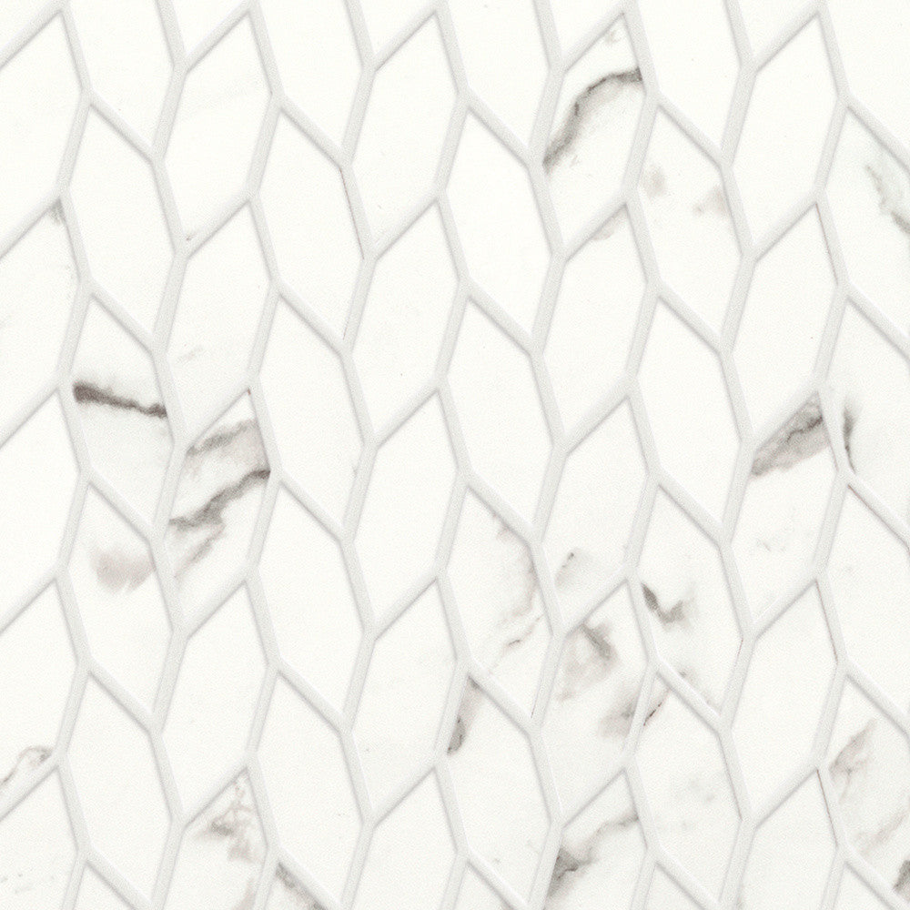 Mosaïque effet Marbre Blanc Calacatta Majestic Nav 30,5x30,5x0,85 cm Brillant Faventa - Mur intérieur