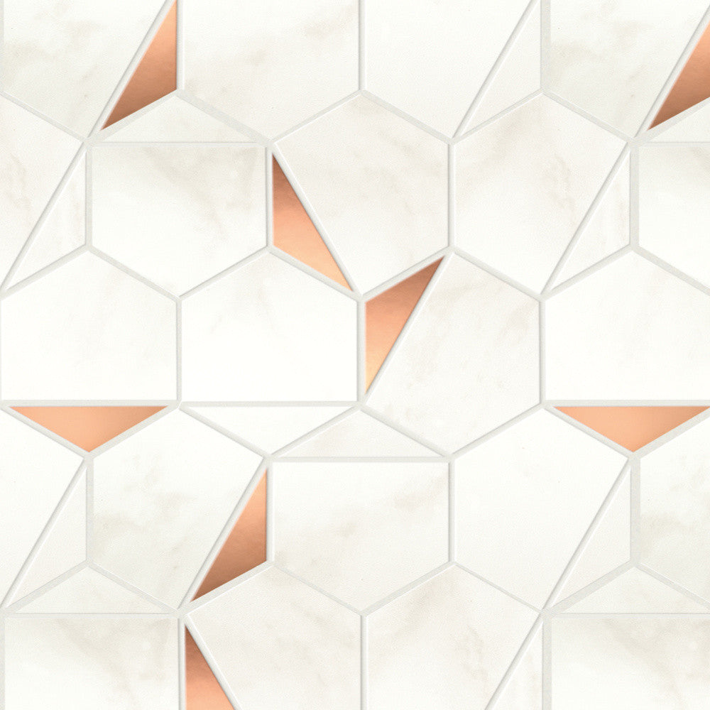 Mosaïque effet Marbre Blanc Calacatta Celeste Hexa 29x25,1x0,85 cm Brillant Faventa - Mur intérieur