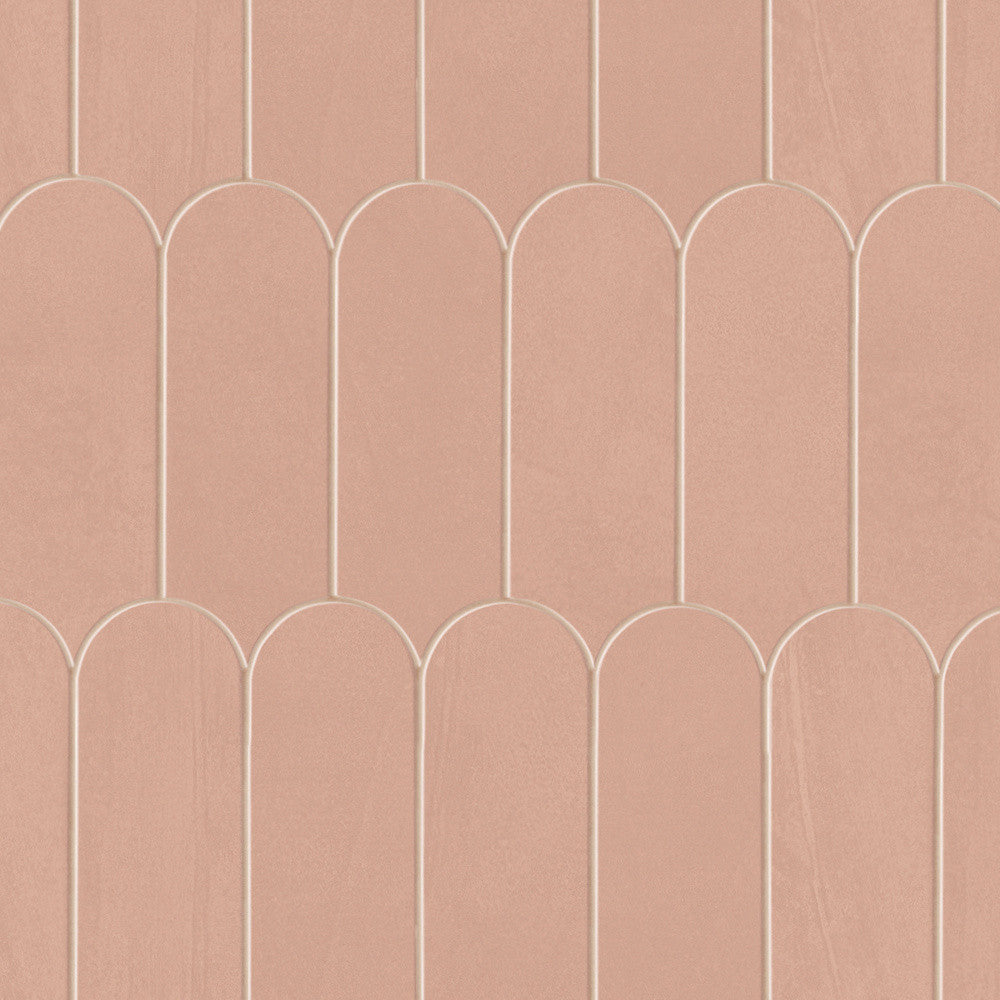 Mosaïque effet Enduit Rose Argile Ecaille 29,7x29,6x0,85 cm Mat Calviro - Mur intérieur