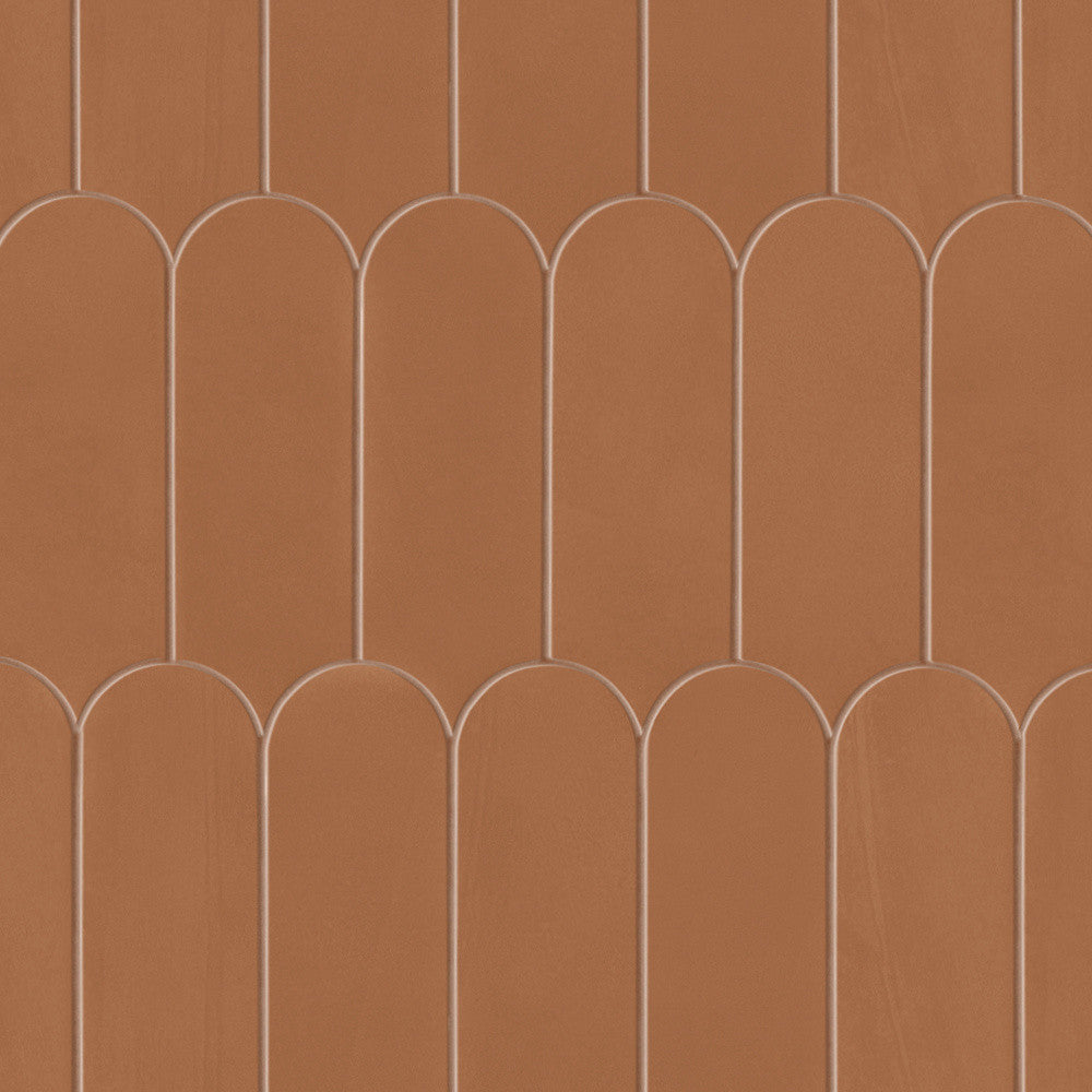 Mosaïque effet Enduit Ocre Brun Ecaille 29,7x29,6x0,85 cm Mat Calviro - Mur intérieur