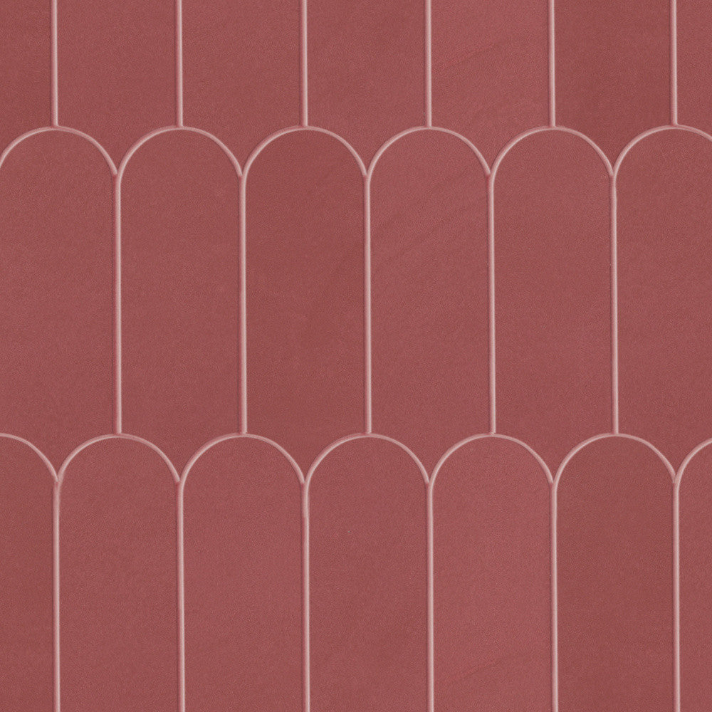 Mosaïque effet Enduit Rouge Argile Ecaille 29,7x29,6x0,85 cm Mat Calviro - Mur intérieur