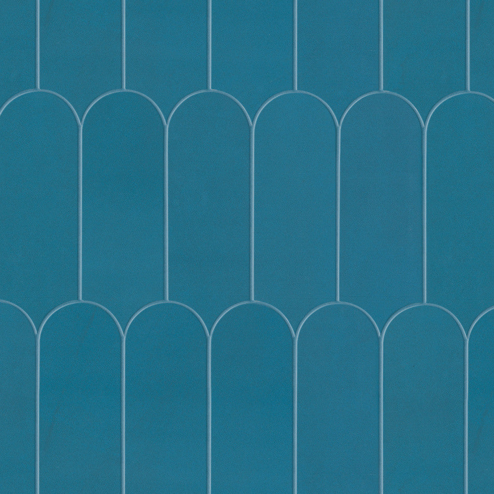 Mosaïque effet Enduit Bleu Océan Ecaille 29,7x29,6x0,85 cm Mat Calviro - Mur intérieur