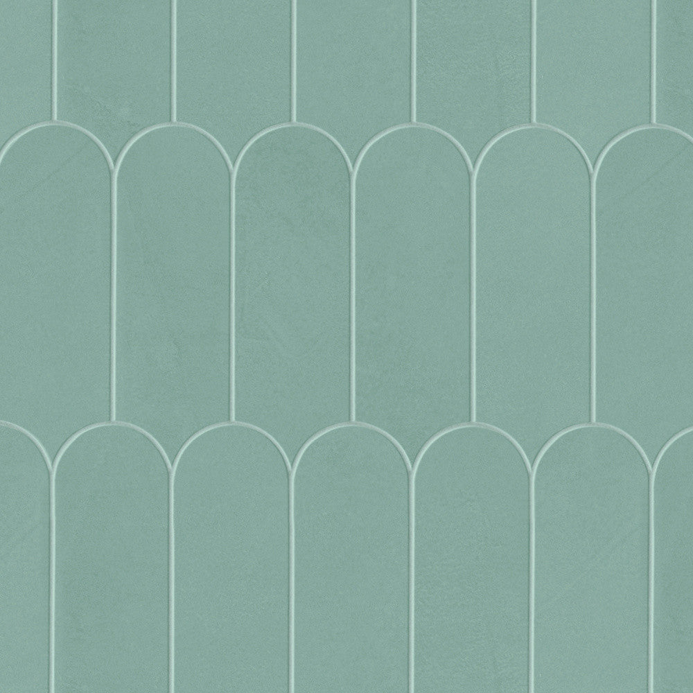 Mosaïque effet Enduit Vert Argile Ecaille 29,7x29,6x0,85 cm Mat Calviro - Mur intérieur