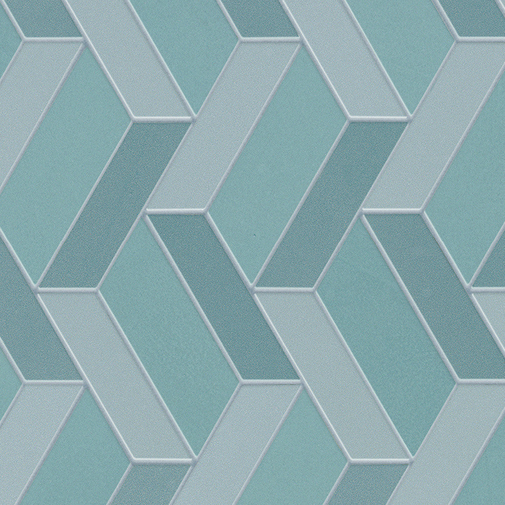 Mosaïque effet Enduit Bleu Brume Wave 32,4x30,6x0,85 cm Mat Calviro - Mur intérieur