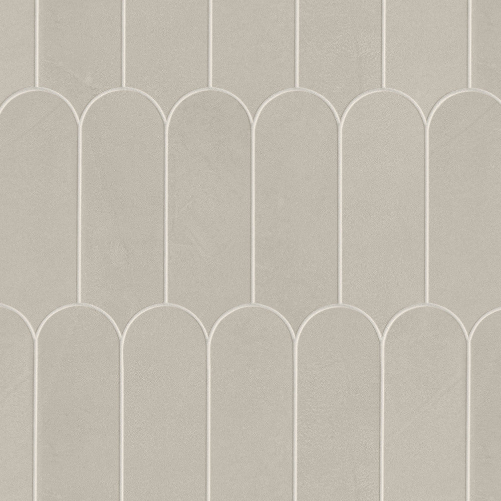 Mosaïque effet Enduit Gris Perle Ecaille 29,7x29,6x0,85 cm Mat Calviro - Mur intérieur