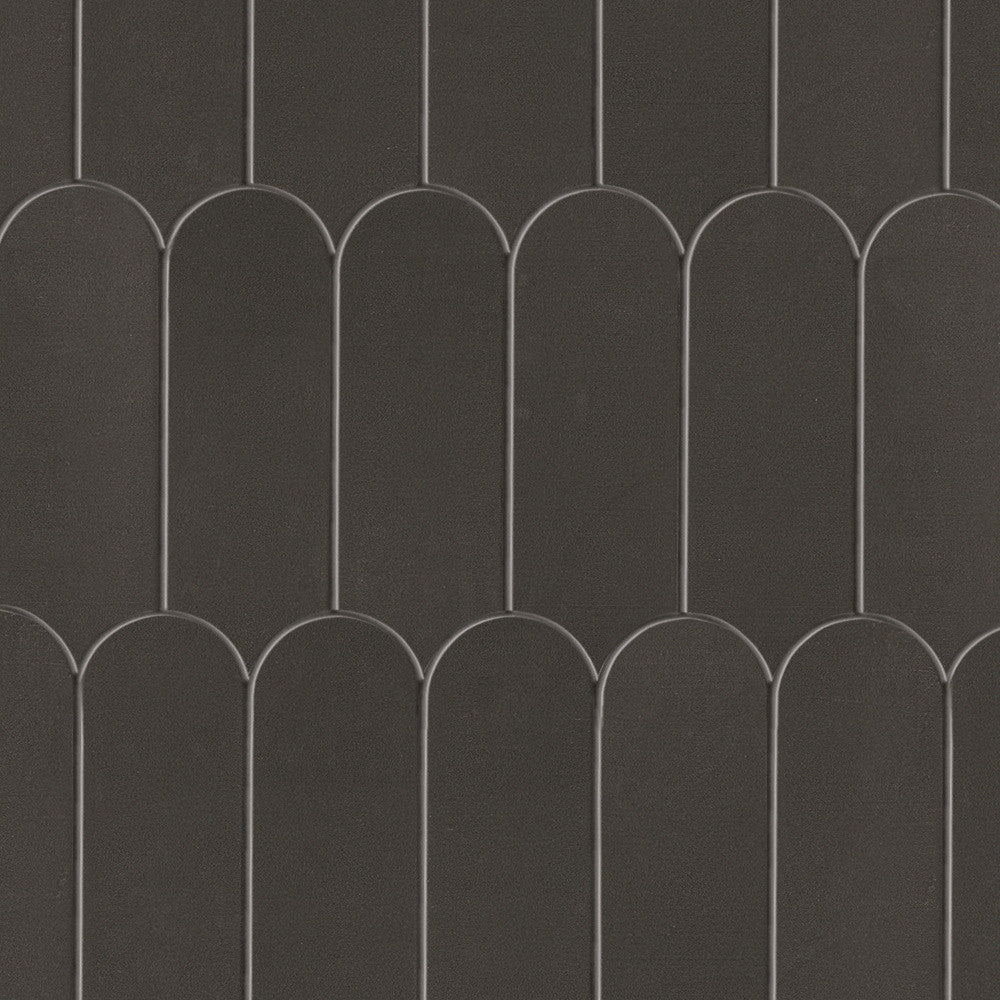 Mosaïque effet Enduit Gris Fumé Ecaille 29,7x29,6x0,85 cm Mat Calviro - Mur intérieur