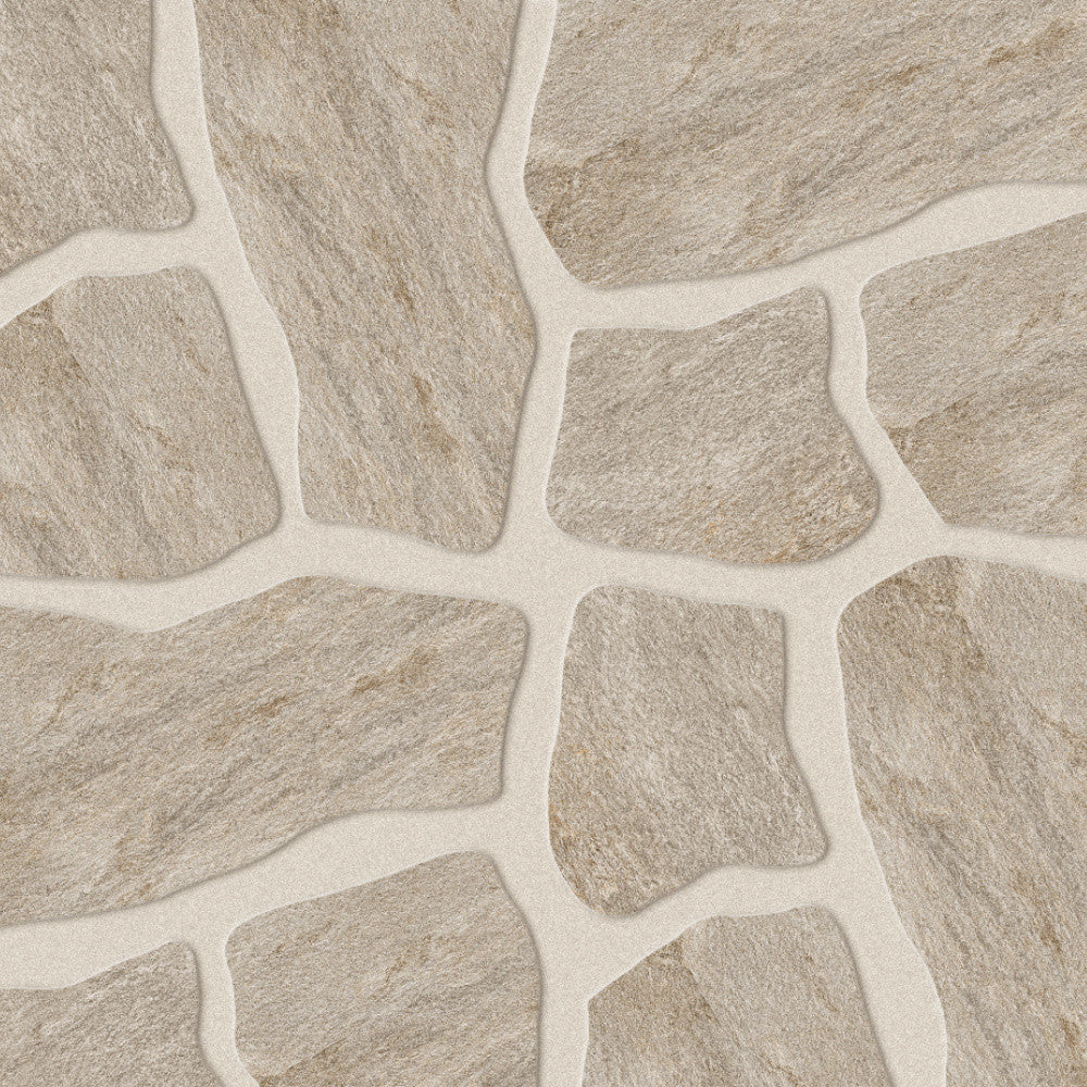 Carrelage effet Pierre Quartzite Gris Argent Dalle A+B 54x54x2 cm Salvero - Sol extérieur
