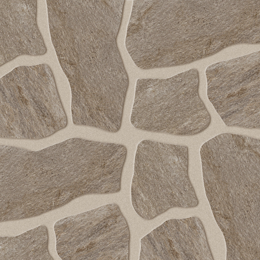 Carrelage effet Pierre Quartzite Gris Roche Dalle A+B 54x54x2 cm Salvero - Sol extérieur