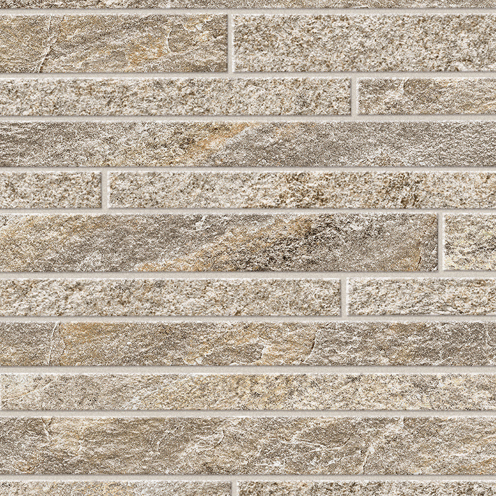 Parement carrelage effet Pierre Quartzite Gris Argent 60x30x0,9 cm Salvero