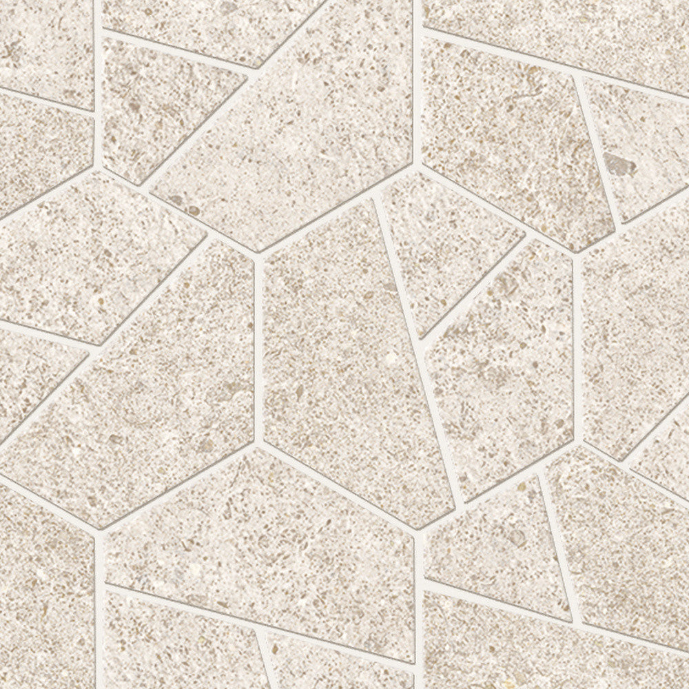 Mosaïque effet Pierre Calcaire Blanc Craie Hexa 28,5x25x0,9 cm Mat Domella - Sol et mur intérieur