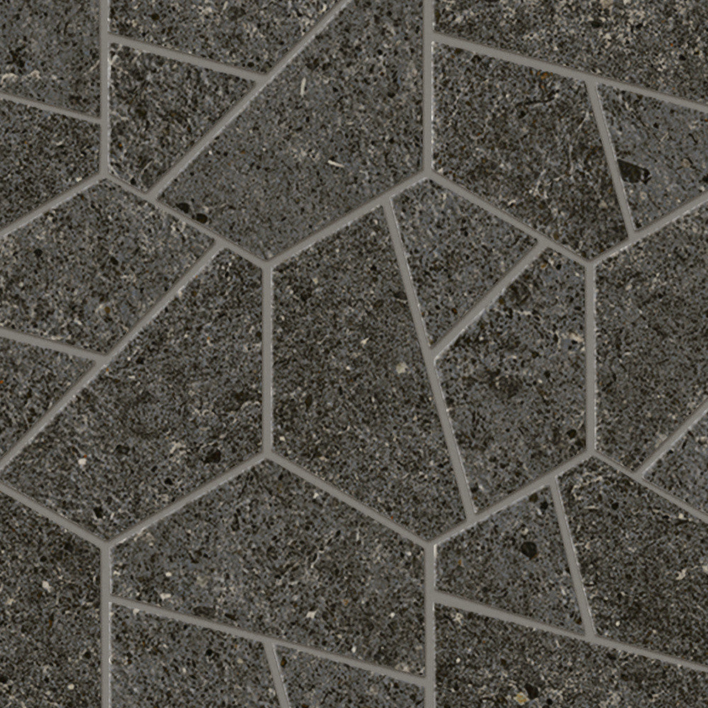 Mosaïque effet Pierre Calcaire Gris Carbone Hexa 28,5x25x0,9 cm Mat Domella - Sol et mur intérieur