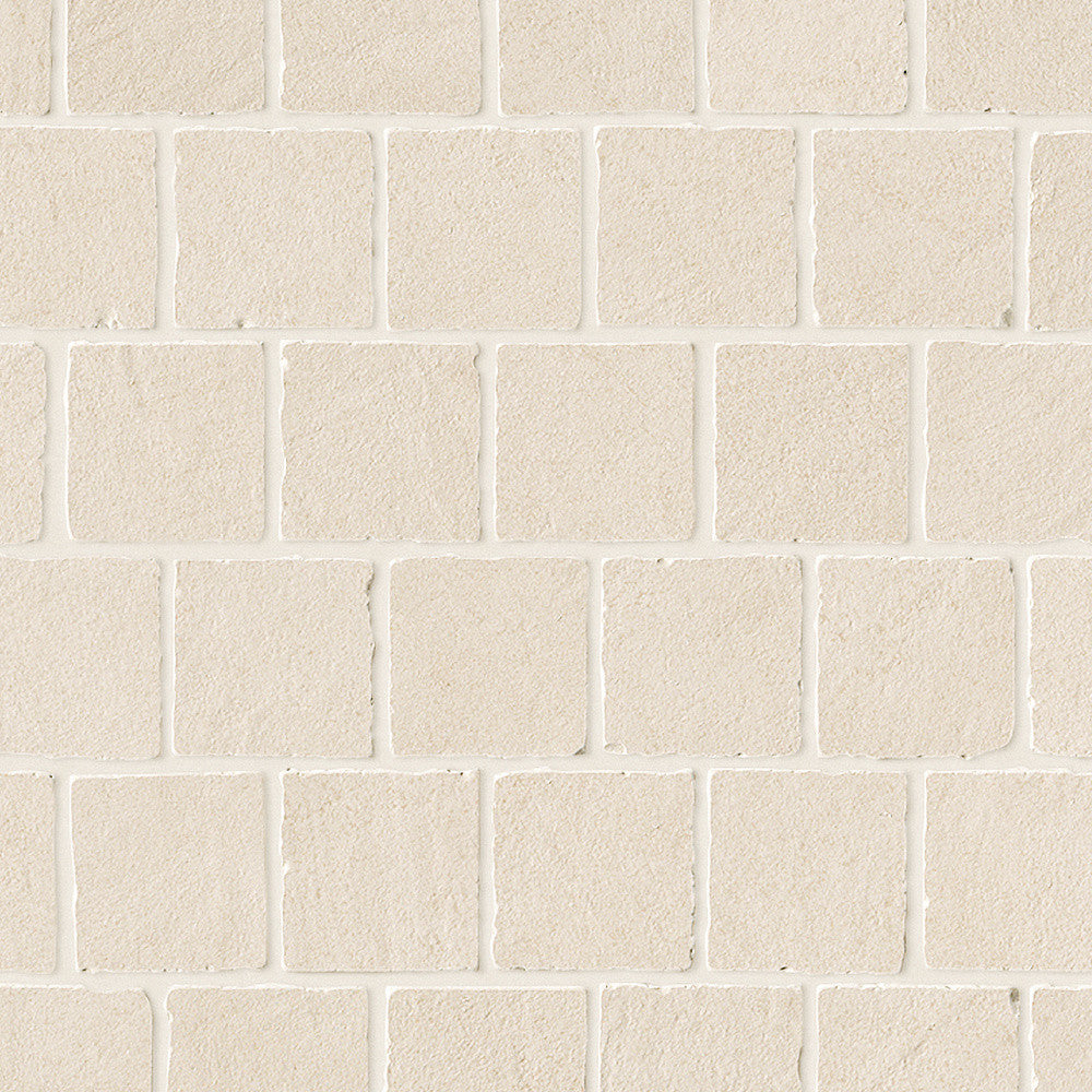 Mosaïque effet Béton Blanc Minéral Quadra 31x31x0,9 cm Mat Benzaro - Sol et mur intérieur